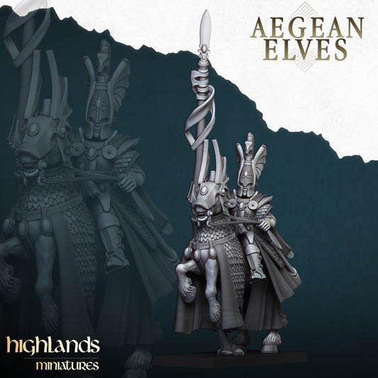 Aegean Elves Elf Mounted Lord - Highlands Miniatures