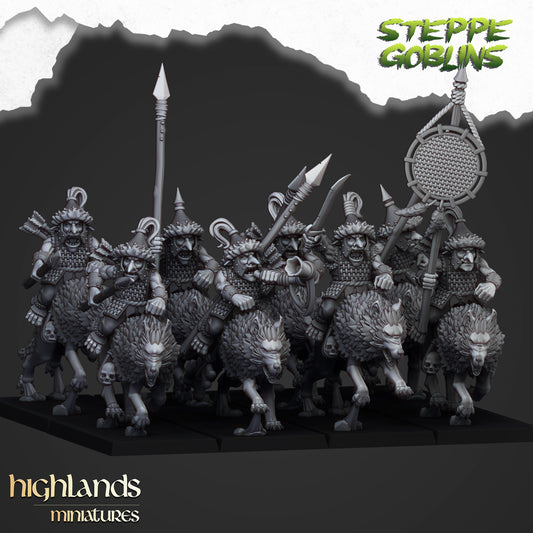 Mounted Steppe Goblins 8x - Highlands Miniatures