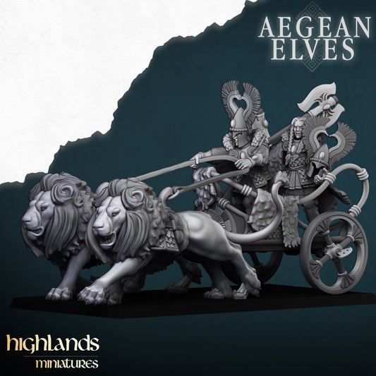 Aegean Elves Nemean Lions Chariot- Highlands Miniatures