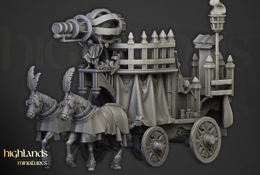 Sunland Arcane Cannon on Chariot  - Highlands Miniatures