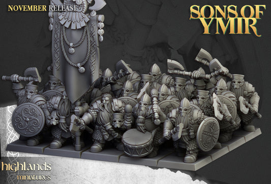 Dwarf Huscarls Unit 20x - Highlands Miniatures