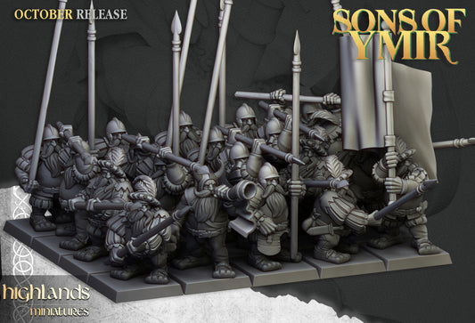 Dwarf Pikemen Unit 20x - Highlands Miniatures